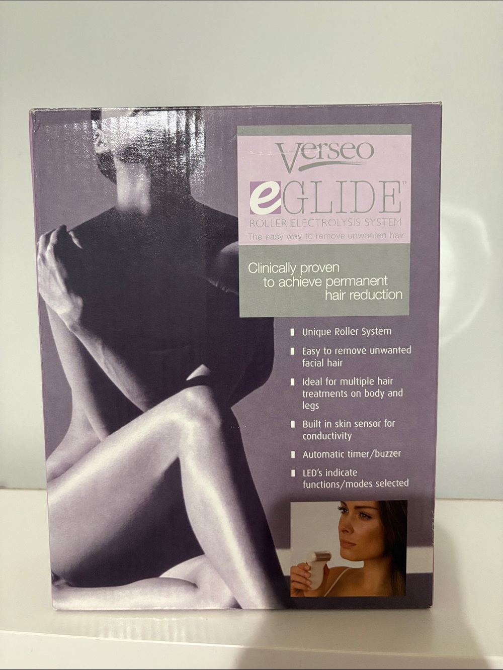 VerseO eGLIDE Roller Electrolysis Hair Removal System - Purple